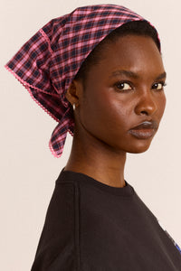 Headscarf In Magenta Check