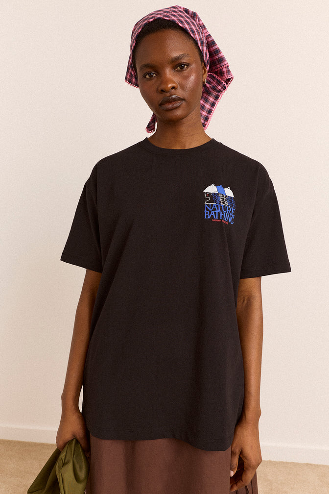 Nature Bathing Graphic Tee - Black