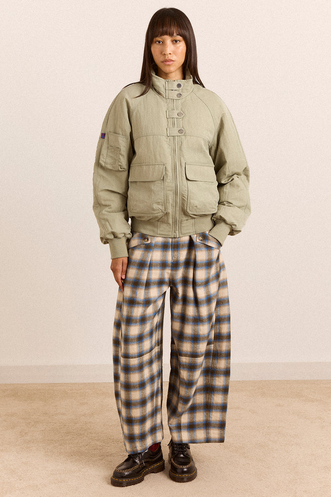 mara trouser - blur brushed check