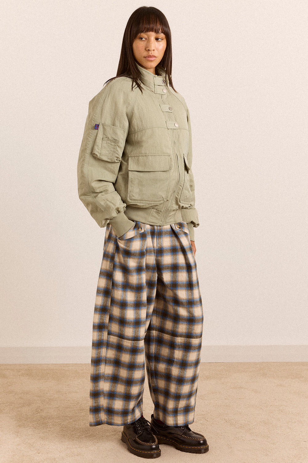 mara trouser - blur brushed check