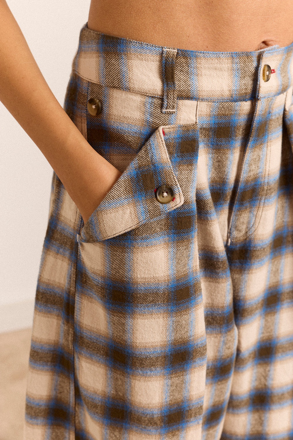 mara trouser - blur brushed check