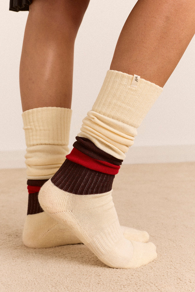 Damson Madder Stripe Rugby Socks