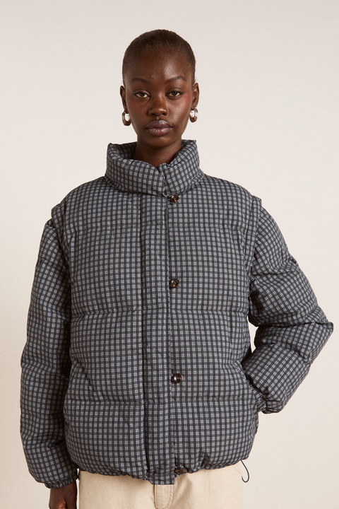 Pearl Check Puffer Gingham
