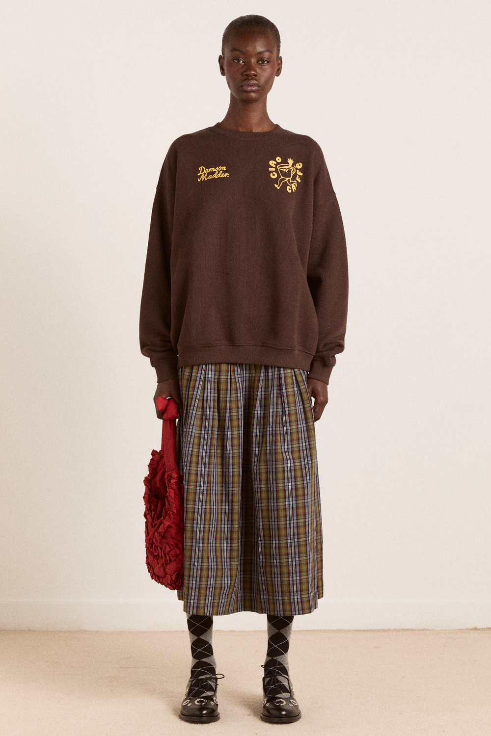 ciao cafe sweatshirt - chocolate – Damson Madder ciao cafe sweatshirt - chocolate – Damson Madder