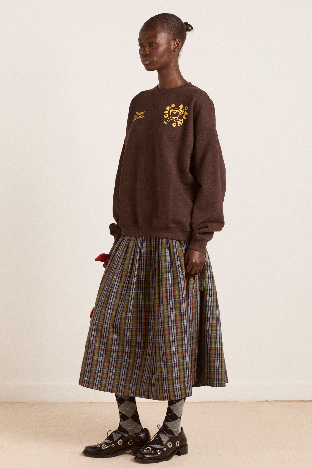 ciao cafe sweatshirt - chocolate