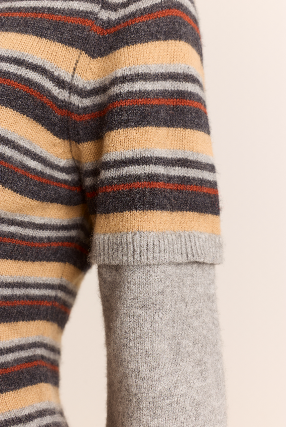 Clara Double Sleeve Merino Wool Jumper - Stripe