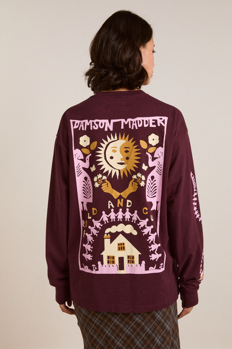 Paper Cut Gals Ls Tee Fig