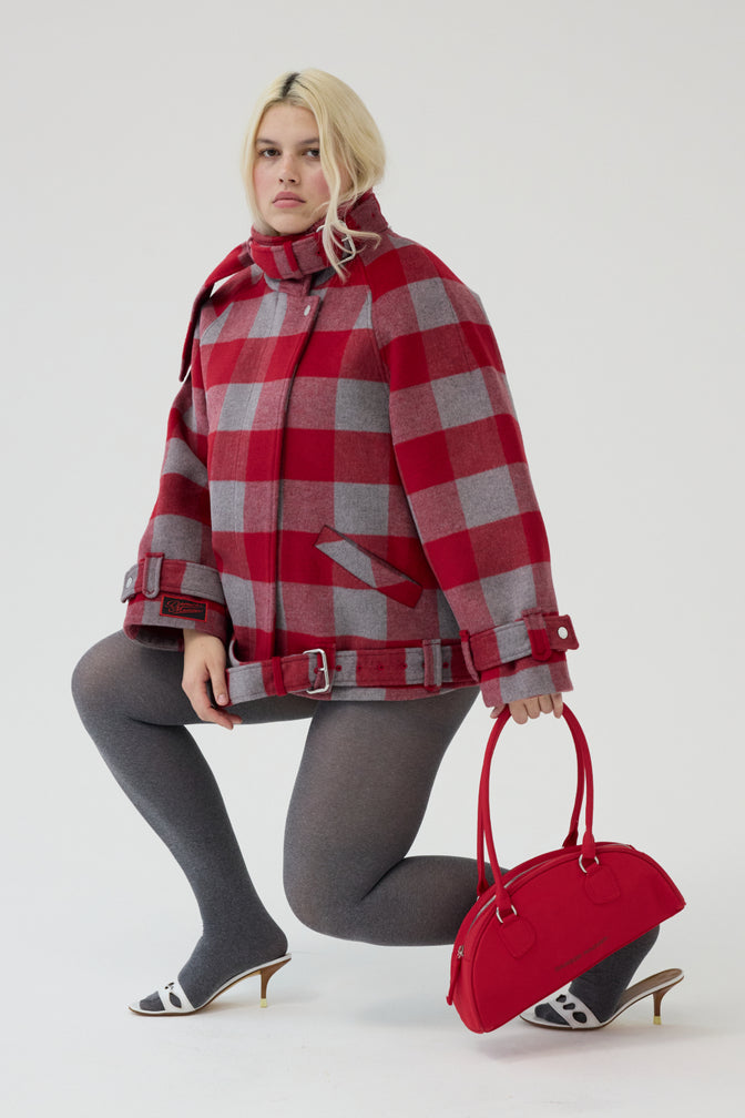 polly wool bomber - red
