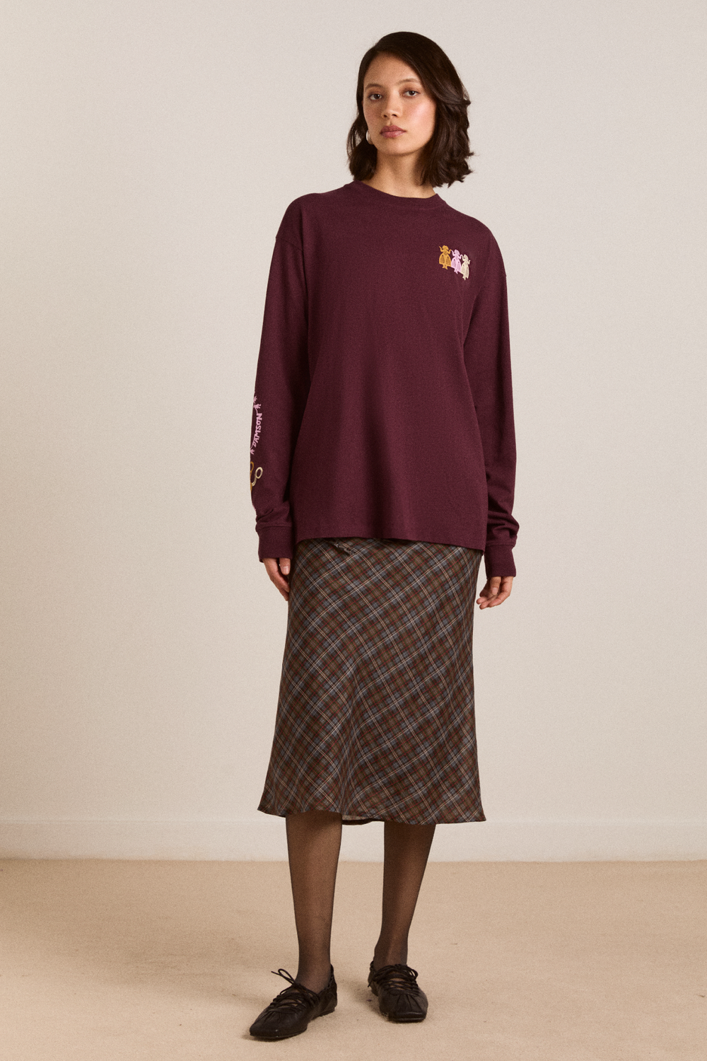 paper cut gals ls tee - fig