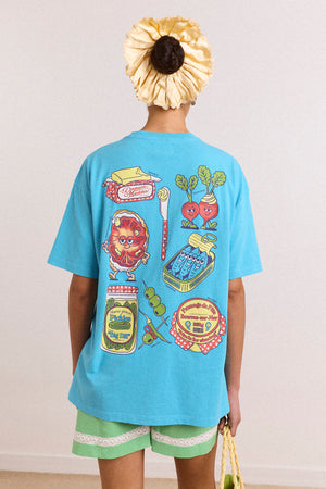 Snack Plate Graphic Tee - Blue