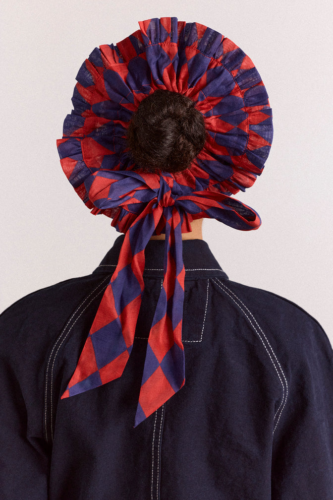 tie detail scrunchie - harlequin