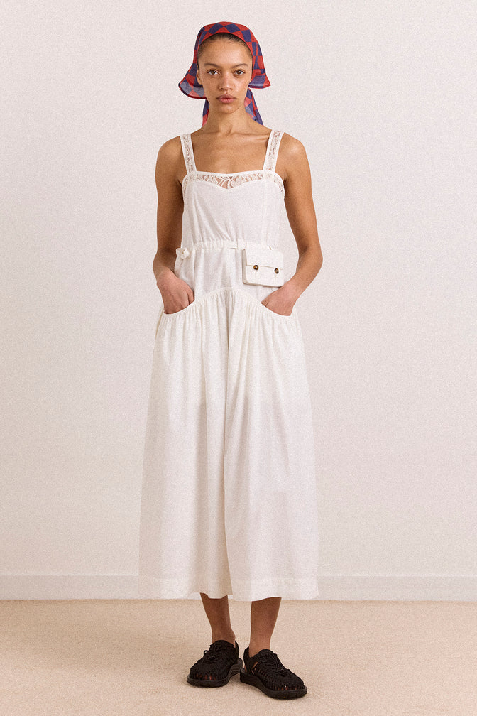 campbell midi dress - white