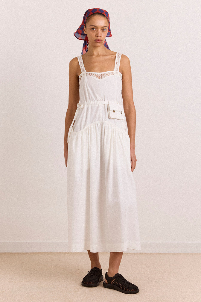 campbell midi dress - white