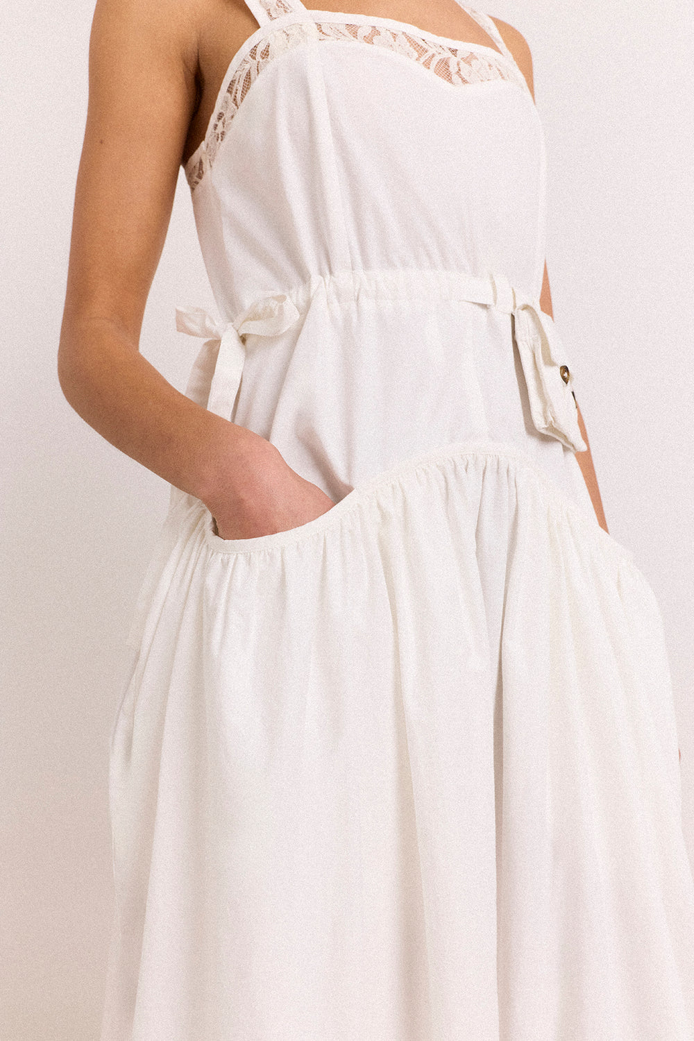 Damson Madder - Campbell Midi Dress - White - Size 6 Damson Madder - Campbell Midi Dress - White - Size 6