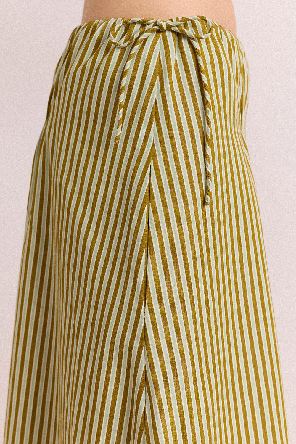 Caspia Midi Skirt - Green Stripe