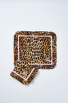 set of 2 ruffle place mats - leopard