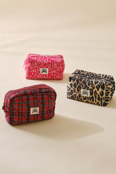 make up bag - bow print