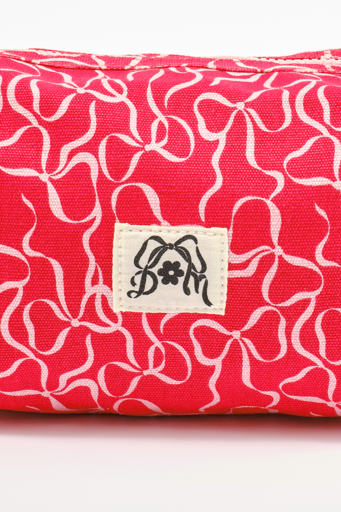 make up bag - bow print