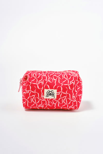 make up bag - bow print