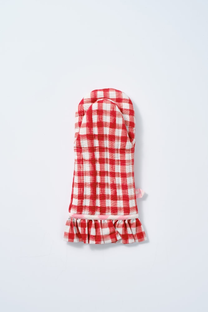 Ruffle Oven Mitt - Red Gingham