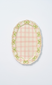 hand painted bow frill edge platter - pink gingham