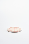 hand painted saucer - pink gingham