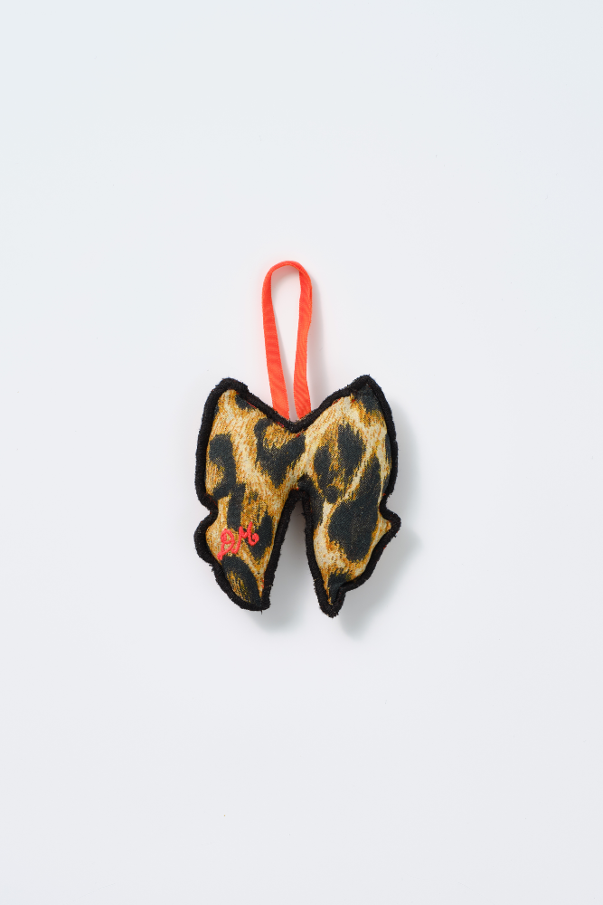 hand made christmas tree decoration - leopard bow