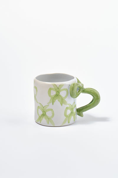 hand painted bow handle mug - bow design