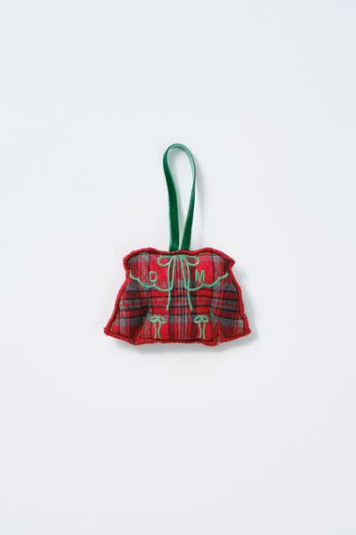 hand made christmas tree decoration - red check blouse