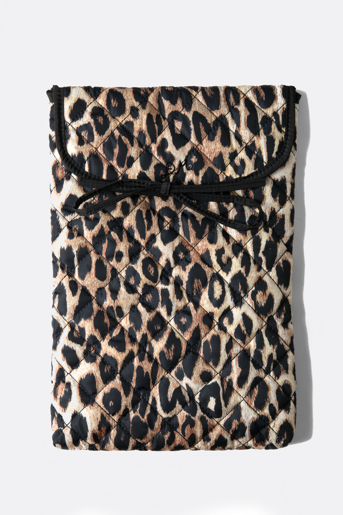 bow laptop bag - leopard