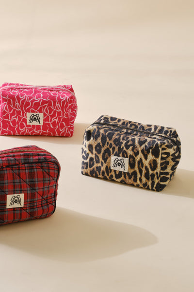 make up bag - leopard