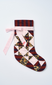 patchwork bow christmas stocking - pink, leopard & stripe