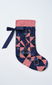 patchwork bow christmas stocking - navy, check & red stripe