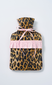 quilted hot water bottle cover - leopard print