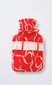 quilted hot water bottle cover - bow print