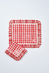 set of 2 ruffle place mats - gingham