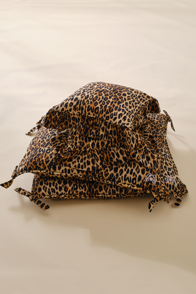 ruffle square cushion - leopard print