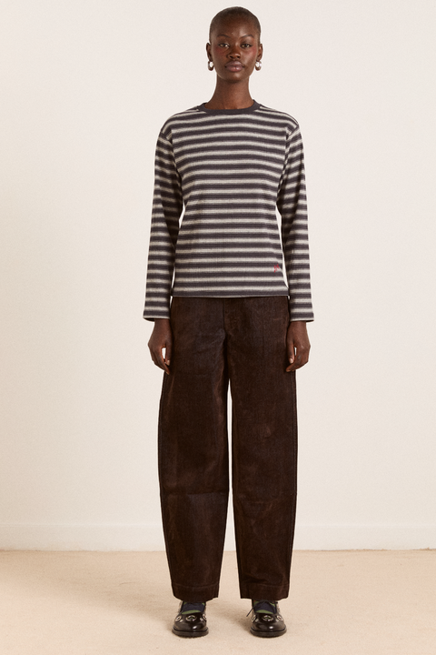 Drew Flocked Denim Jeans Chocolate Brown