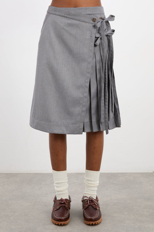 kat kilt - grey pinstripe