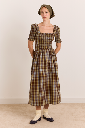 Molly Midi Dress - Cocoa Check