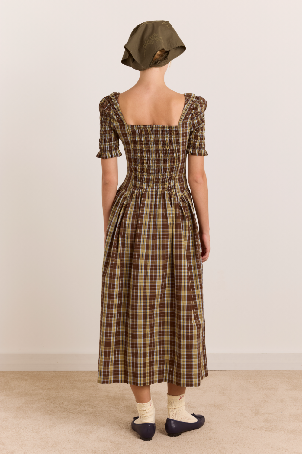 Molly Midi Dress - Cocoa Check