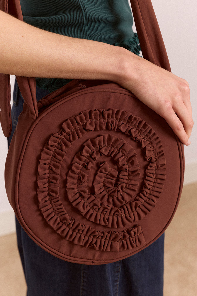Rae Circle Swirl Bag - Chocolate