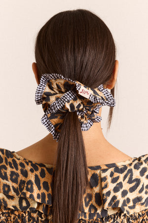 Frill Edge Scrunchie - Leopard
