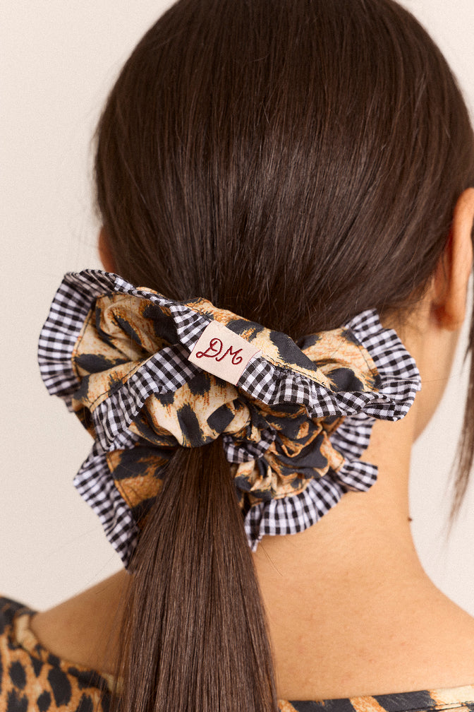 Frill Edge Scrunchie - Leopard