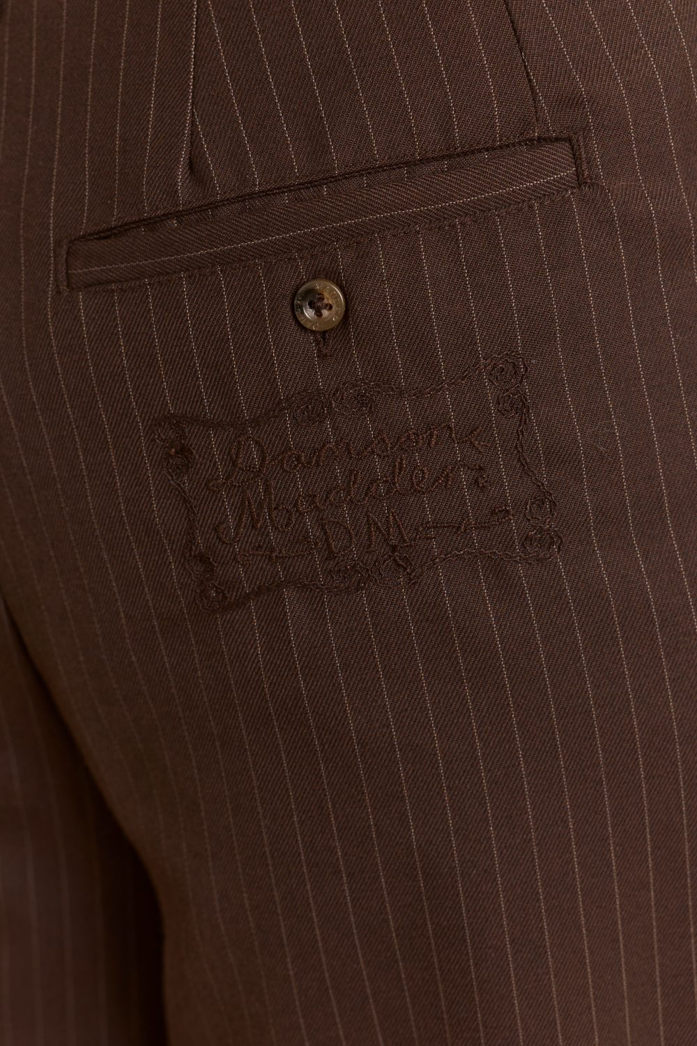 Fabia Trouser - Choc Pinstripe
