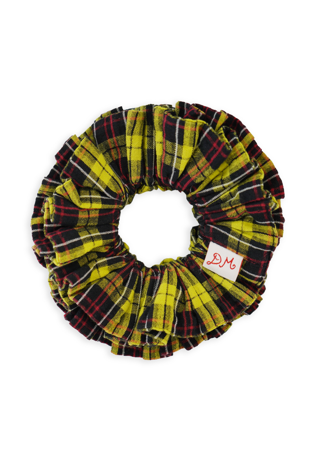 garter scrunchie - yellow tartan