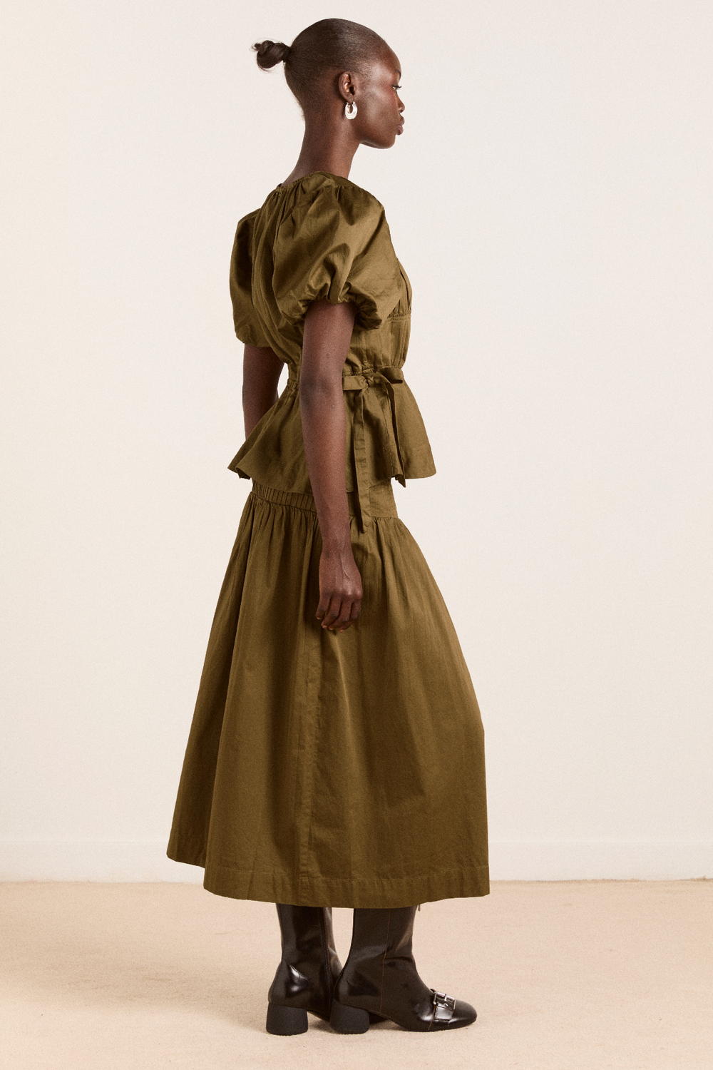 hadley blouse - olive cotton satin