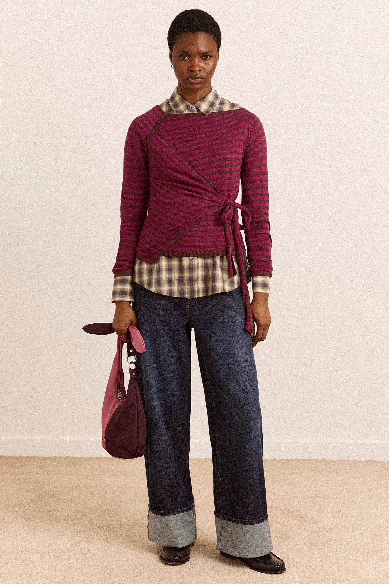 Hannie Sheer Tie Jumper - Stripe – Damson Madder