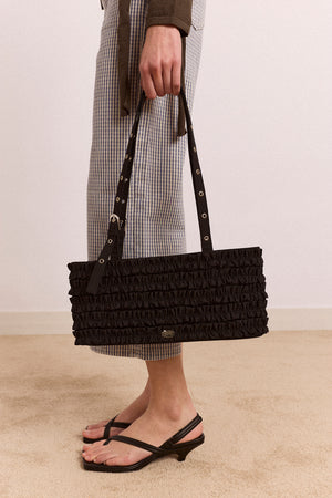 Sophia Ruffle Bag In Black