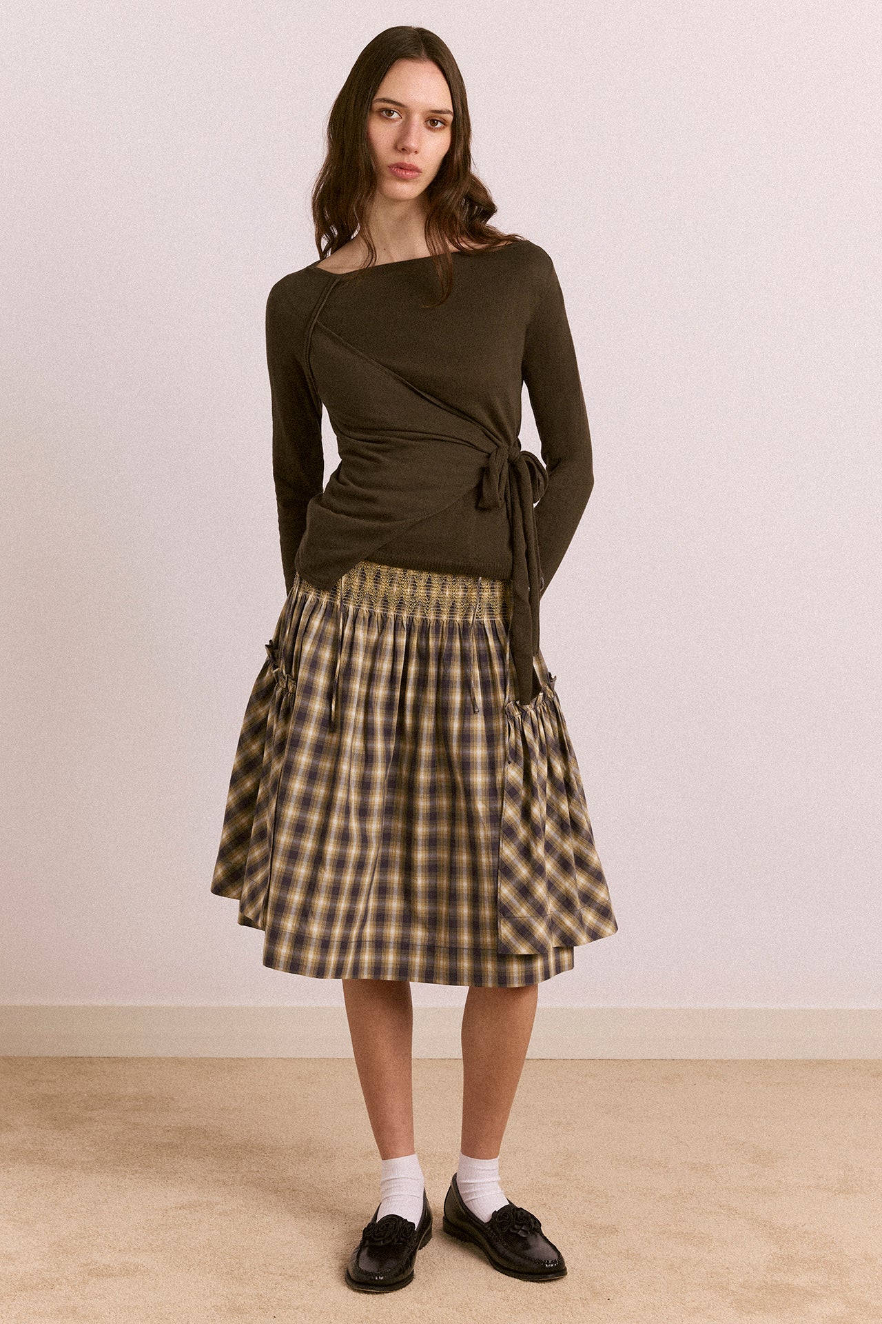 Lilo Mini Dress - Cardamon Check – Damson Madder